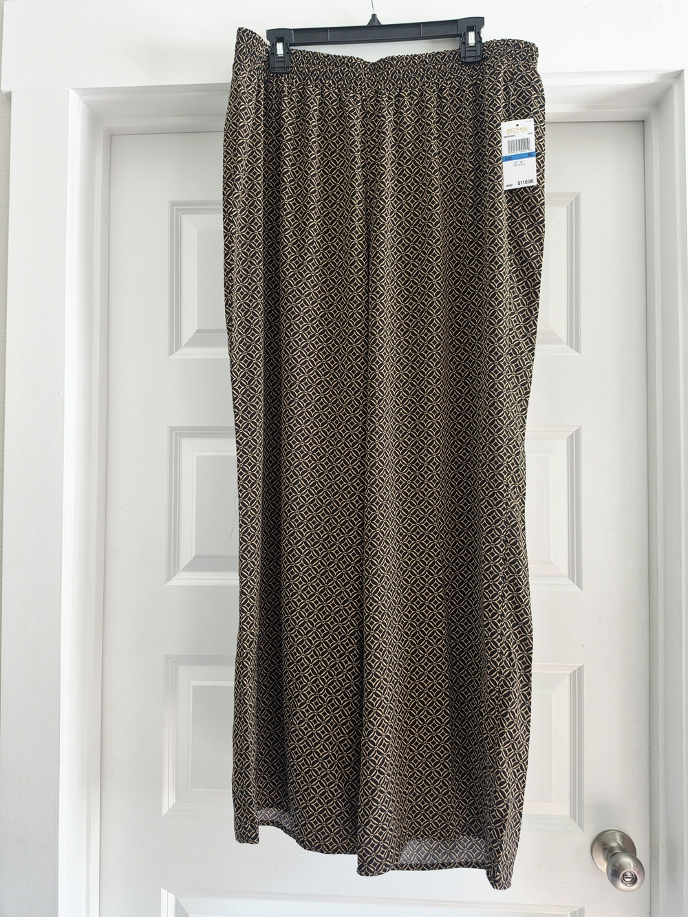 Michael Kors Brown Patterned Wide Leg Pants